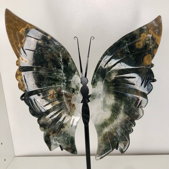 Moss Agate Butterfly (Large) - Picture 2 of 7